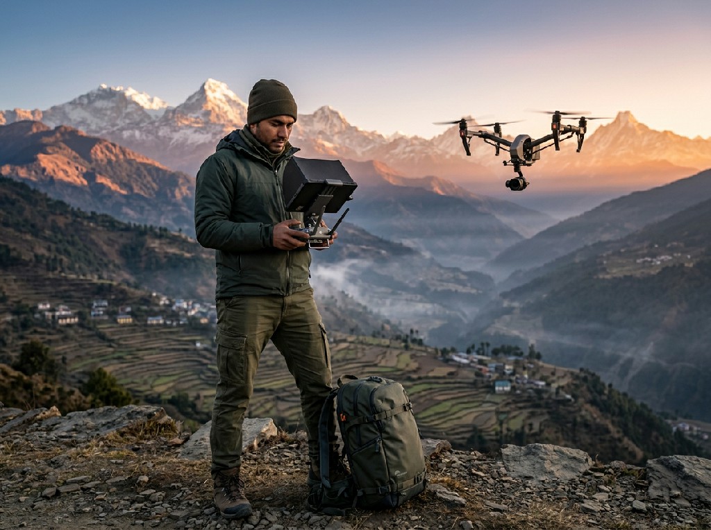drone operator flying above moun… 202606291133